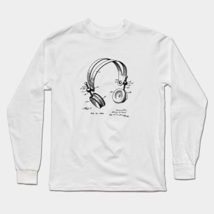 Recording Studio Headphones Patent Print 1924 Long Sleeve T-Shirt